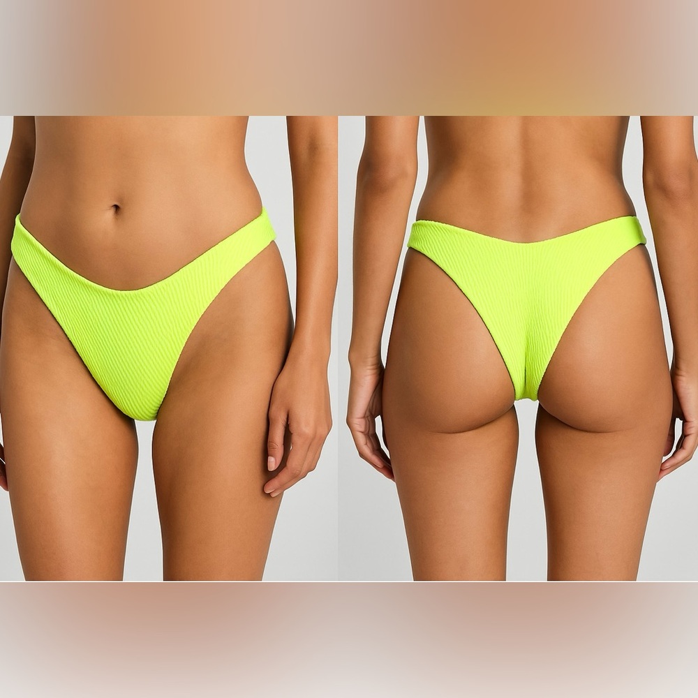 Salt + Cove Neon Yellow Textured Bikini Bottoms Women’s Size S NWT